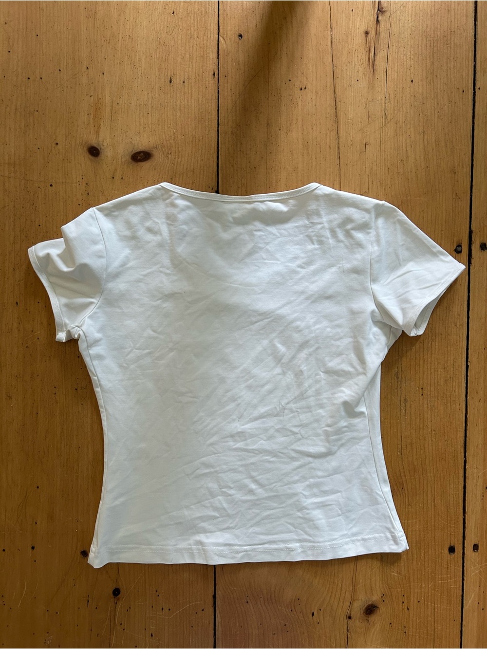 Y2K Lily's of Beverly Hills White Rhinestone Tennis Tee - Picture 5 of 5